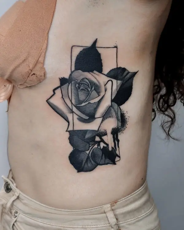 rose tattoo ribs