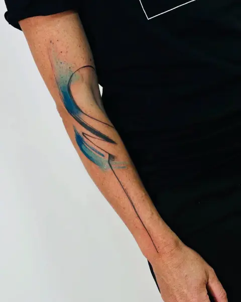 abstract minimal freehand tattoo