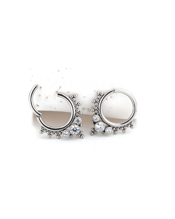 BUBBLES CUBIC ZIRCONIA CLICKER titanium jewelry piercing
