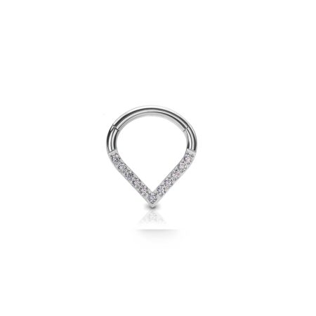 SILVER DROP CLEAR CZ CLICKER