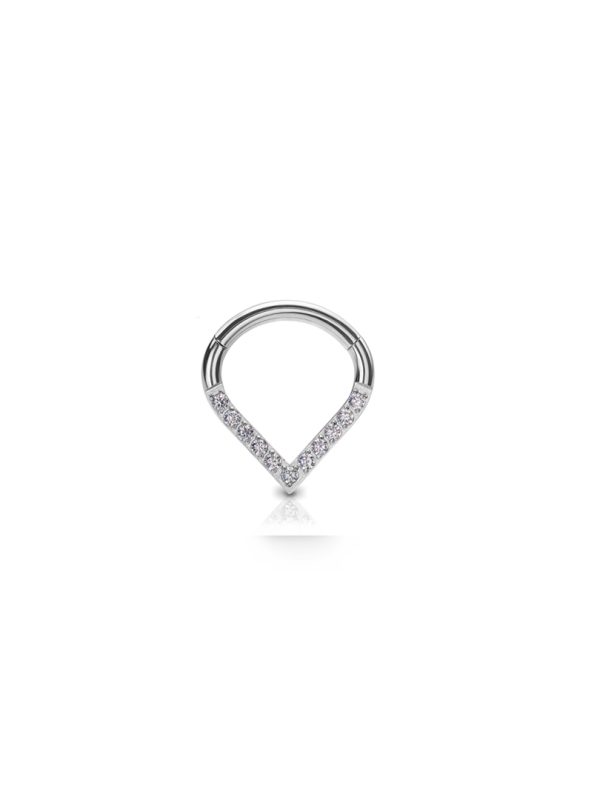 SILVER DROP CLEAR CZ CLICKER
