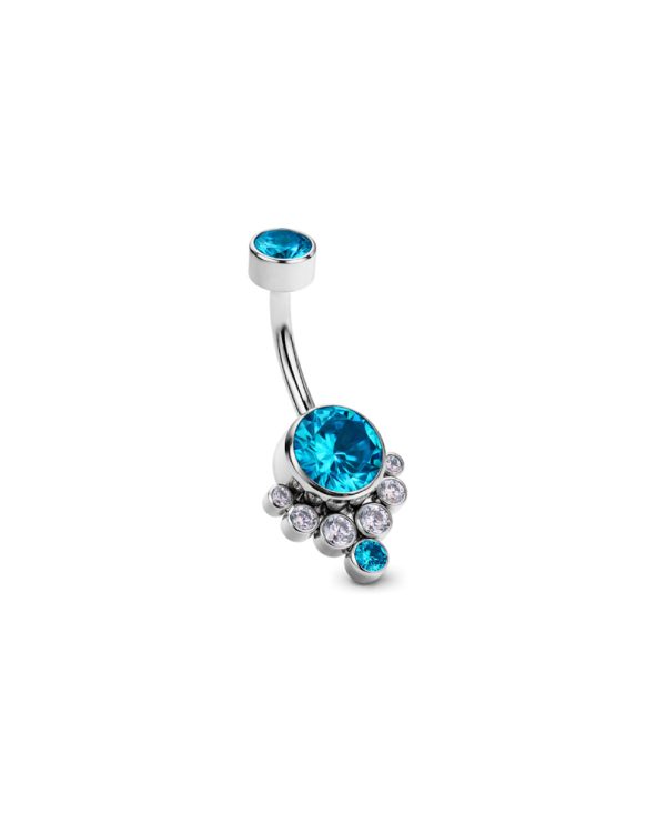 AQUA CUBIC ZIRCONIA NAVEL BANANA