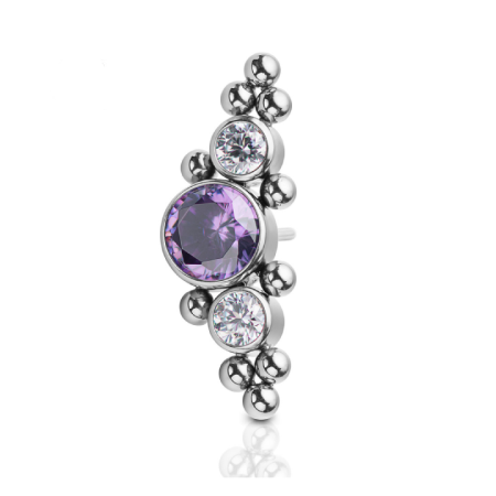 THREADLESS ZIRCON BUBBLES - Amethyst