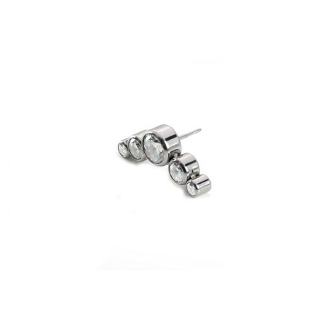CLEAR CUBIC ZIRCONIA THREADLESS titanium jewelry piercing
