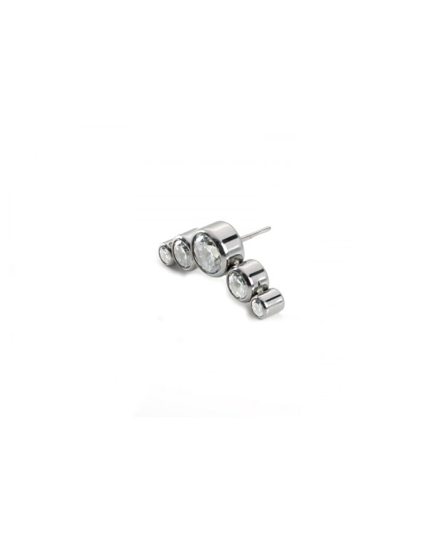 CLEAR CUBIC ZIRCONIA THREADLESS titanium jewelry piercing
