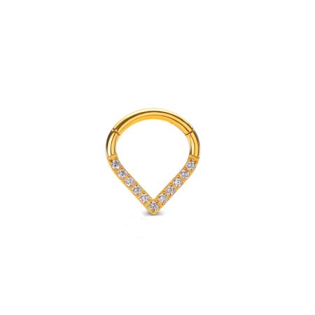 GOLDEN CLEAR CZ DROP CLICKER