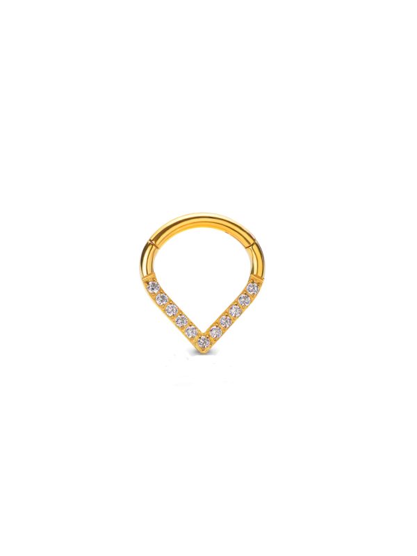 GOLDEN CLEAR CZ DROP CLICKER
