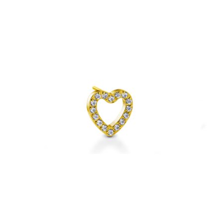 GOLD CLEAR CZ HEART TOP