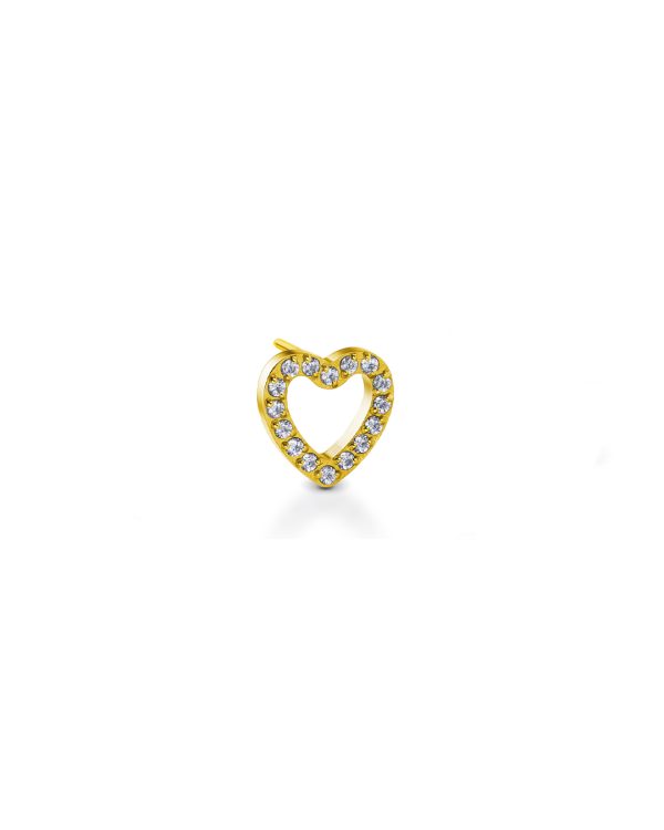 GOLD CLEAR CZ HEART TOP