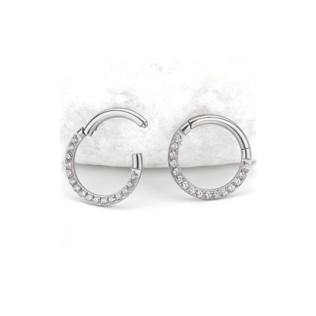 CLEAR CUBIC ZIRCONIA THREADLESS titanium jewelry piercing