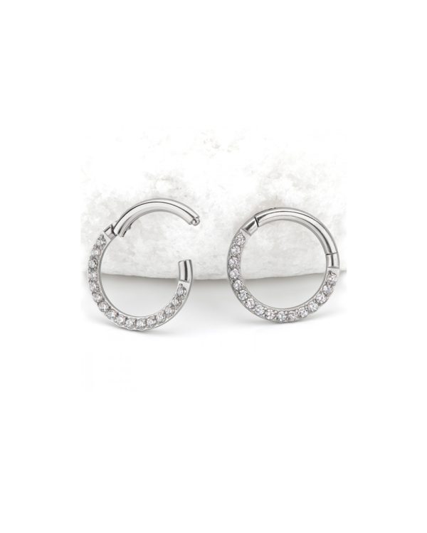 CLEAR CUBIC ZIRCONIA THREADLESS titanium jewelry piercing