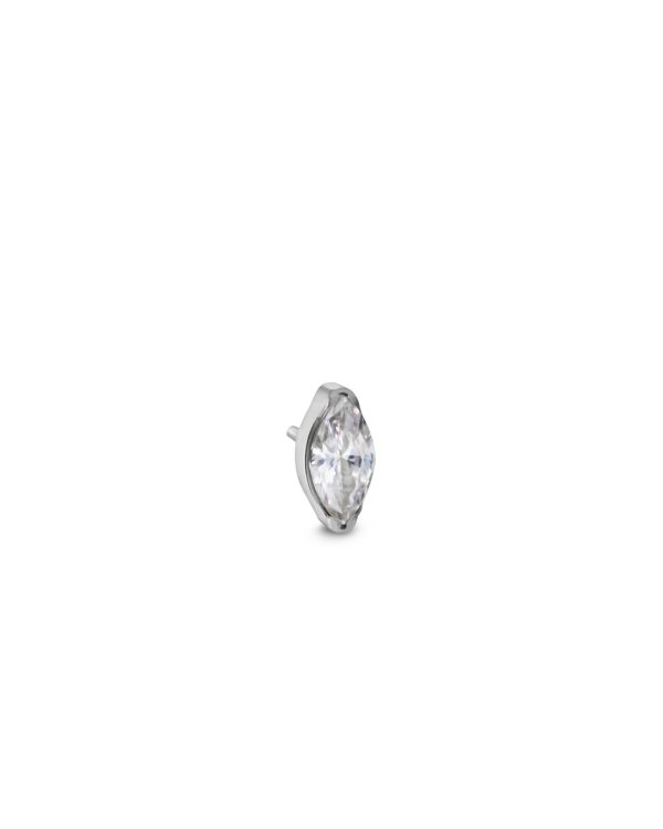 Single Marquise Mini top (Threadless) with Clear CZ crystal