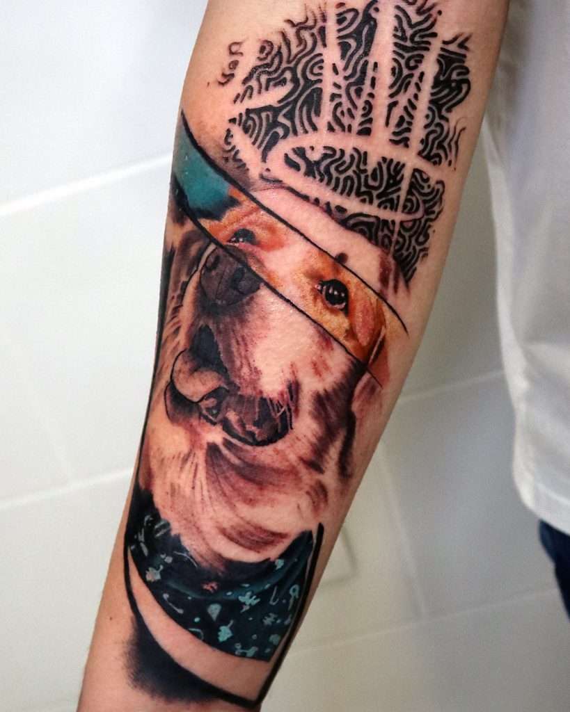 dog portrait tattoo