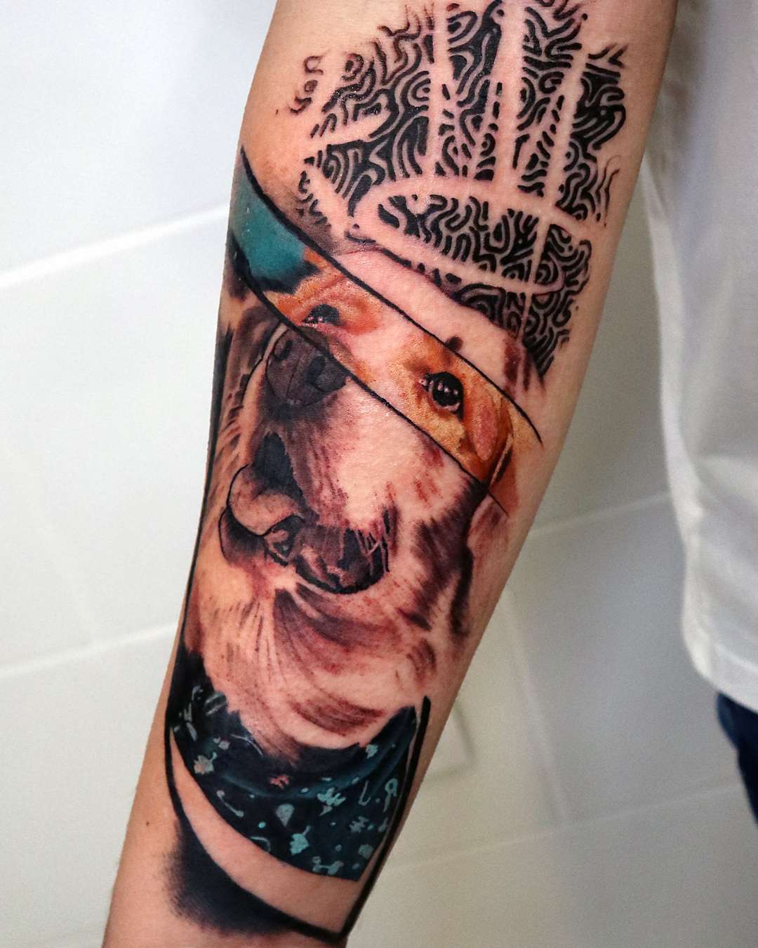dog portrait tattoo