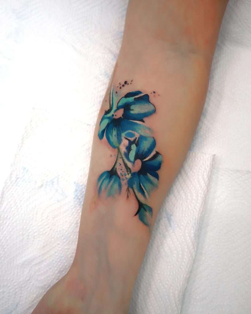 color flowers tattoo
