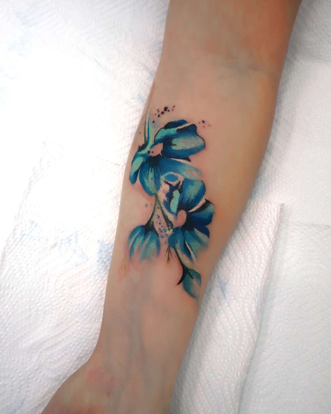 color flowers tattoo